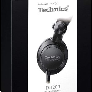 هدفون DJ حرفه ای Technics با درایورهای سیم پیچ صوتی CCAW 40 میلی متری، محفظه چرخشی 270 درجه و سیم قابل جدا شدن قفل. ورودی بالا سبک و تاشو - EAH-DJ1200 (مشکی)