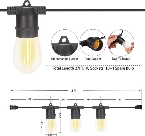 چراغ‌های رشته‌ای LED در فضای باز alitade S14