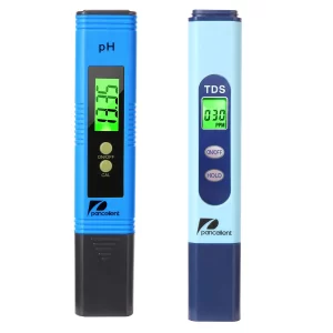 دستگاه تست کیفیت آب Pancellent TDS PH 2 in 1 Kit 0-9990 PPM محدوده اندازه گیری 1 PPM وضوح 2% دقت بازخوانی