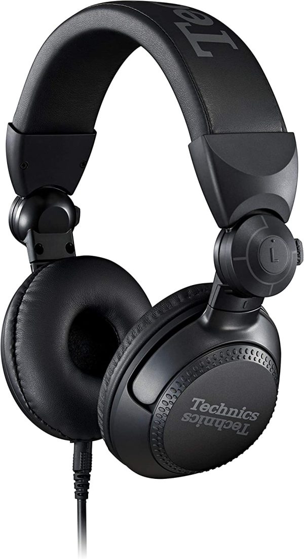 هدفون DJ حرفه ای Technics با درایورهای سیم پیچ صوتی CCAW 40 میلی متری، محفظه چرخشی 270 درجه و سیم قابل جدا شدن قفل. ورودی بالا سبک و تاشو - EAH-DJ1200 (مشکی)