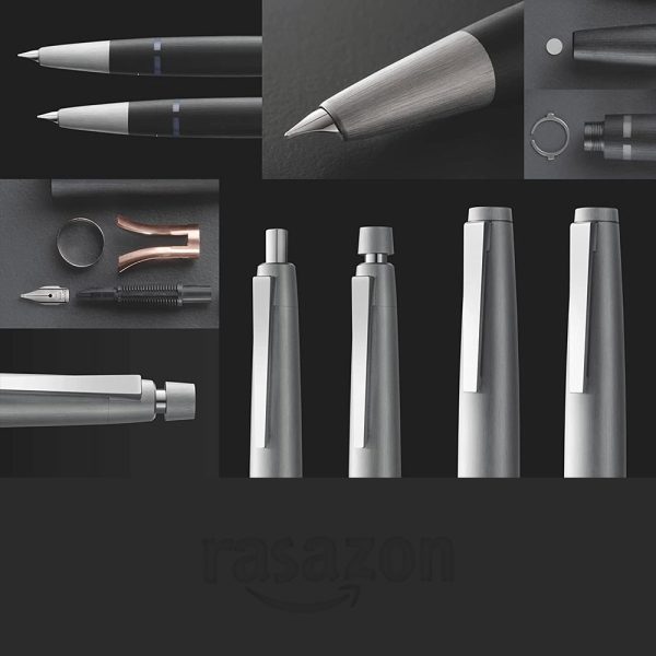 خود نویس LAMY L02-EF Fountain Pen, EF Extra Fine Point, 2000, Premier Stainless Steel, Suction Type