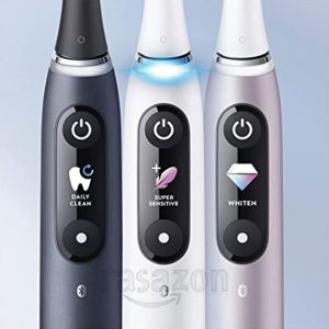 مسواک برقی Oral-B iO سری 9، 7 حالت تمیز کردن برای مراقبت از دندان، فناوری مغناطیسی و تجزیه و تحلیل سه بعدی، نمایشگر رنگی، کیف شارژ مسافرتی و کیف زیبایی